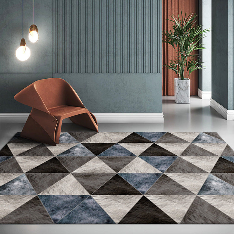 Modern Pattern Rugs Geometry Grey Moroccan Polyester Carpets Super Soft for Dining Room Living Room Bedroom Hall Office
