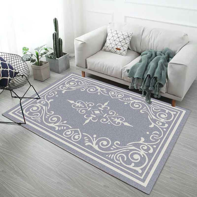 Light Purple Printed Patterns Modern Simple Contemporary Geometric Rugs for Living Room Dining Room Bedroom