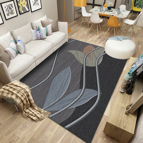 Grey Striped Floral Modern Polyester Carpets Pattern Rugs for Bedroom Living Room Office Hall Dining Room