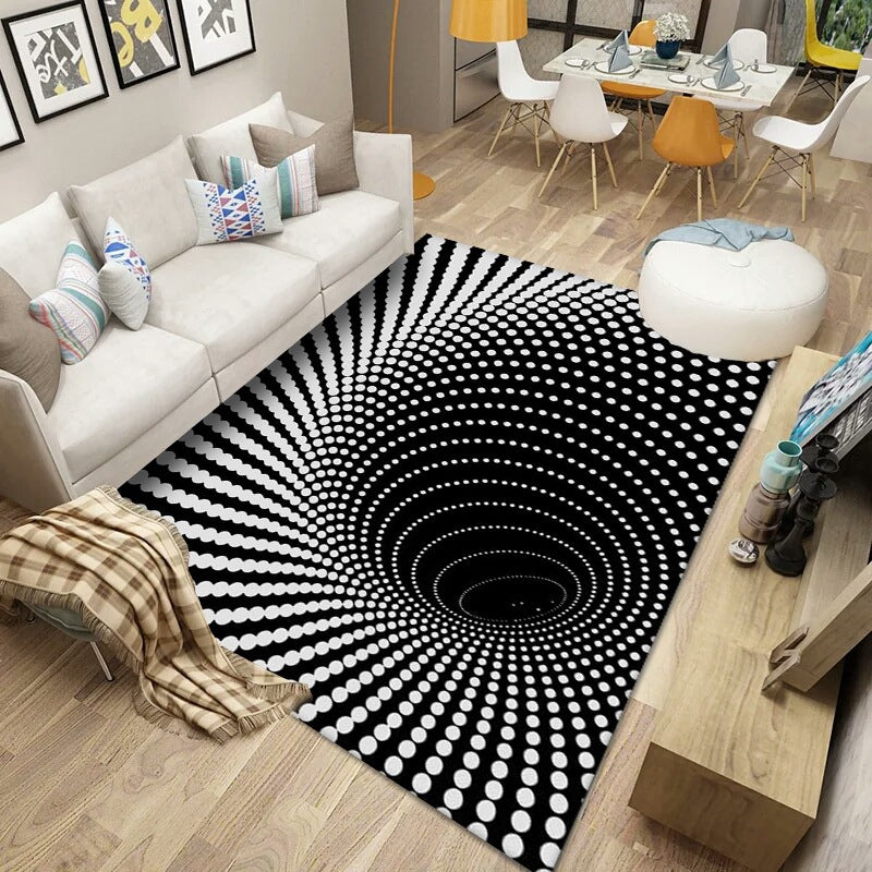 Abstract Interesting Modern Pattern Rugs Polyester Carpets for Office Bedroom Hall Living Room Dining Room