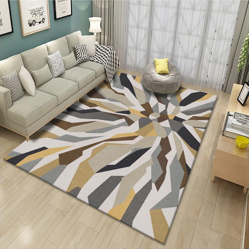 Yellow Moroccan Modern Pattern Rugs Geometric Polyester Carpets for Hall Living Room Bedroom Dining RoomOffice