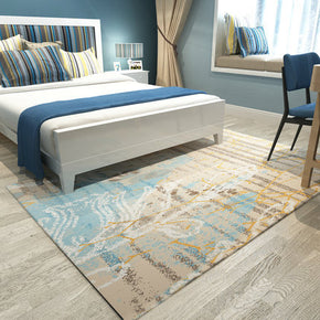 Blue Brown Simple Pattern Modern Simple Contemporary Geometric Rugs For Living Room Dining Room Bedroom