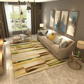 Pretty Multi-colour Splicing Lines Pattern Modern Simple Contemporary Geometric Rugs For Living Room Dining Room Bedroom