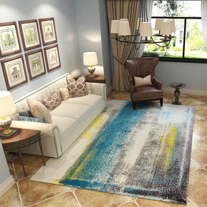 Blue Grey Pigment Pattern Modern Simple Contemporary Geometric Rugs For Living Room Dining Room Bedroom