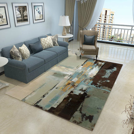 Brown Grey Pigment Pattern Modern Simple Contemporary Geometric Rugs For Living Room Dining Room Bedroom