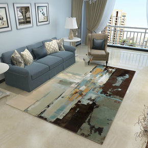 Brown Grey Pigment Pattern Modern Simple Contemporary Geometric Rugs For Living Room Dining Room Bedroom