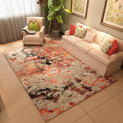 Red Grey Abstract Pattern Modern Simple Contemporary Geometric Rugs For Living Room Dining Room Bedroom