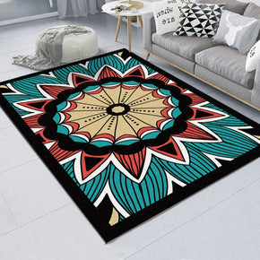 Green Floral Traditional Vintage Simple Rugs Patterned Polyester Carpets for Dining Room Living Room Hall Bedroom Office