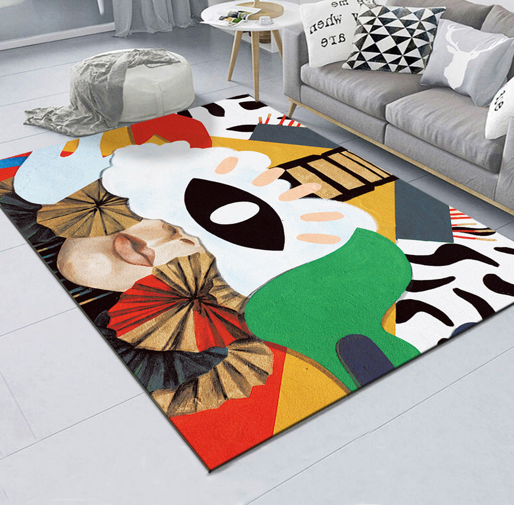 Modern Patterned Polyester Carpets Simple Rugs for Bedroom Office Dining Room Hall Living Room