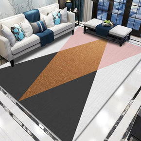 Geometric Modern Multi-colours Striped Moroccan Pattern Rugs Polyester Carpets for Hall Living Room Bedroom Dining Room Office