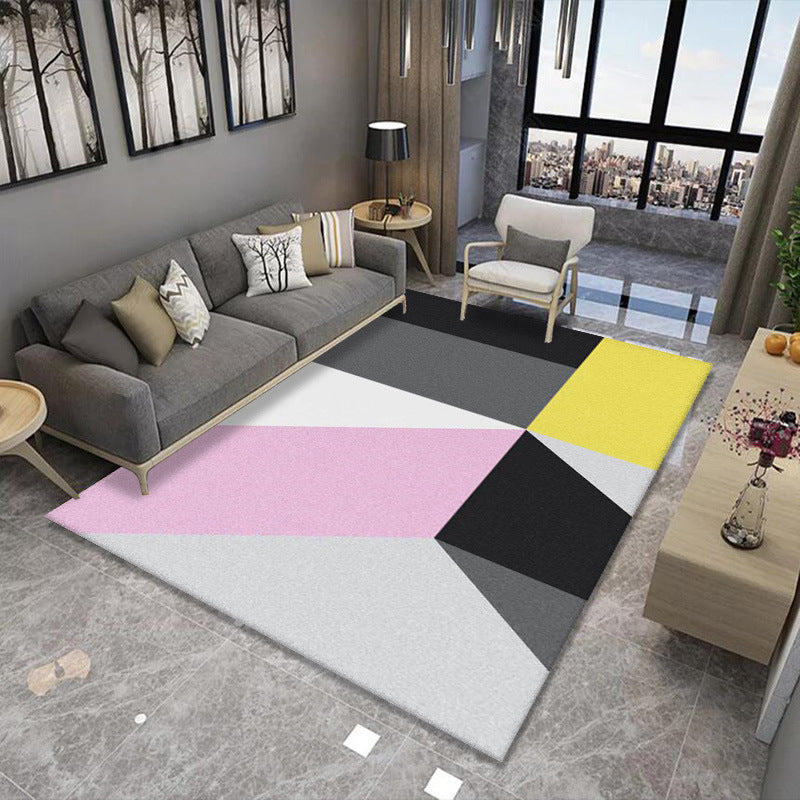 Geometric Modern Polyester Carpets Striped Moroccan Pattern Rugs for Hall Living Room Bedroom Dining Room Office