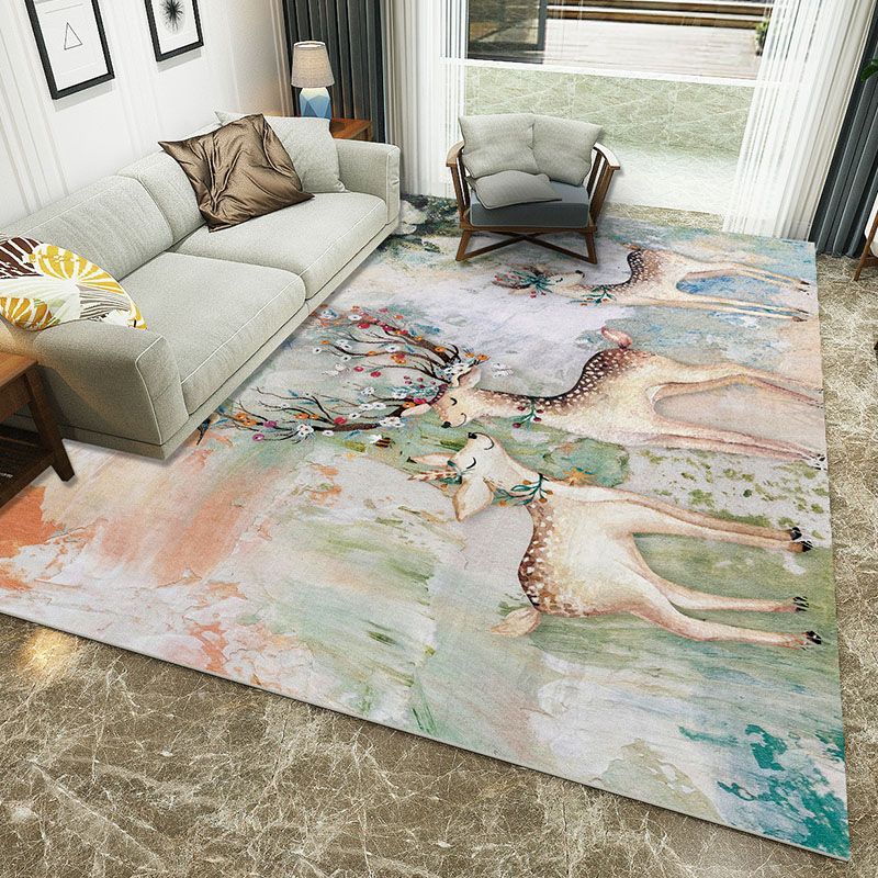 Cute Little Deer Pattern Modern Simple Contemporary Rugs For Living Room Dining Room Bedroom