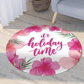 Pink Printed Pattern Modern Round Rug For Living Room Bedroom Kitchen Hall