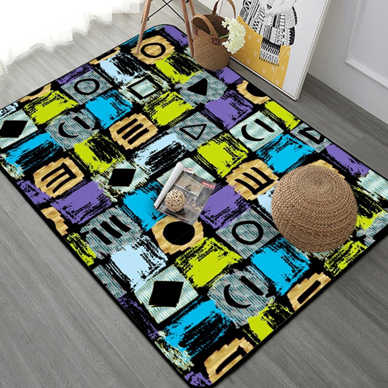 Modern Multi-colours Cube Patterned Geometric Rugs for Living Room Dining Room Bedroom Hall