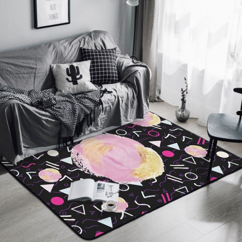 Pink Geometric Simplicity Modern Patterned Rugs for Living Room Dining Room Bedroom Hall