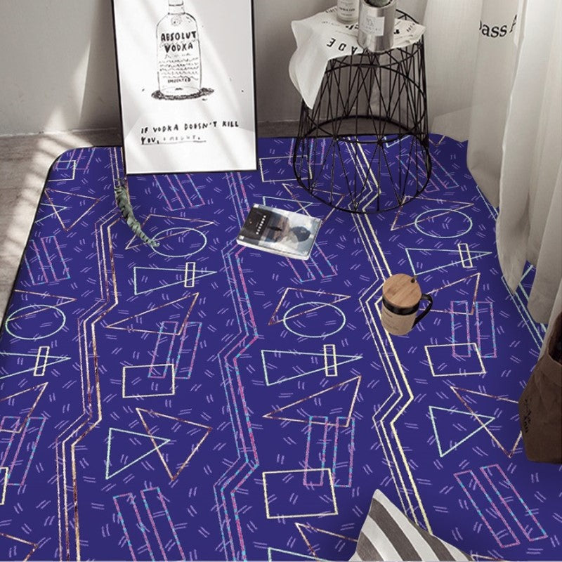 Moroccan Blue Geometric Simplicity Patterned Rugs for Living Room Dining Room Bedroom Hall