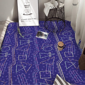 Moroccan Blue Geometric Simplicity Patterned Rugs for Living Room Dining Room Bedroom Hall
