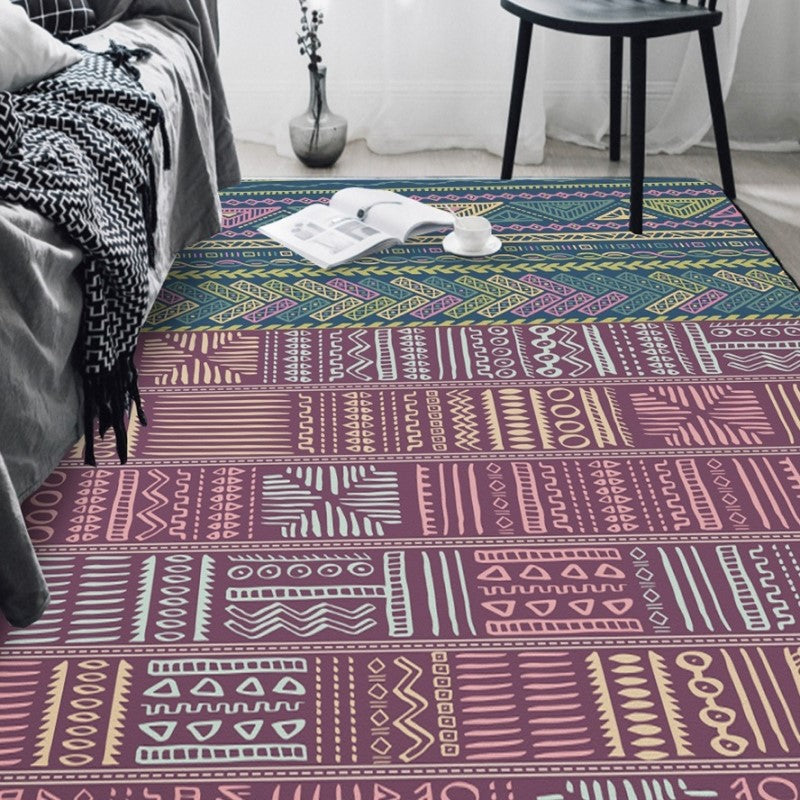 Moroccan Red Geometric Simplicity Patterned Rugs for Living Room Dining Room Bedroom Hall