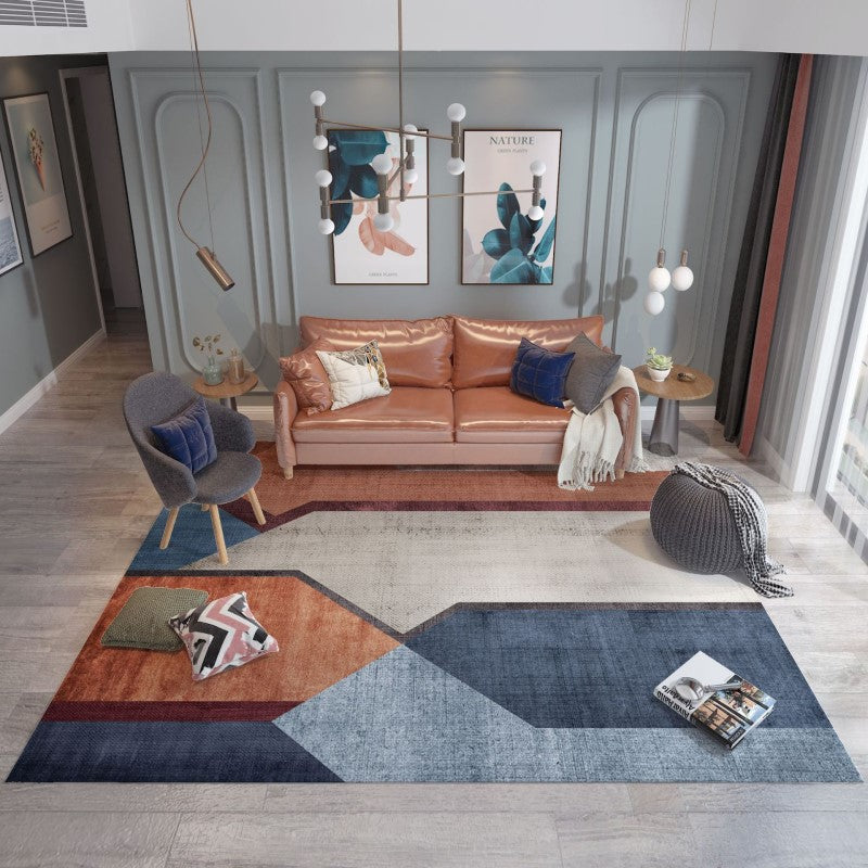 Modern Moroccan Brown Grey Geometric Striped Simplicity Patterned Rugs for Living Room Dining Room Bedroom Hall