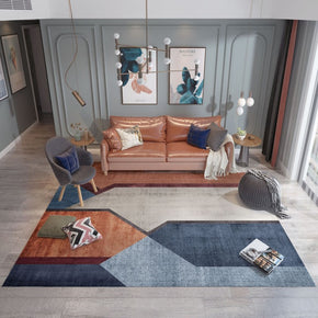 Modern Moroccan Brown Grey Geometric Striped Simplicity Patterned Rugs for Living Room Dining Room Bedroom Hall
