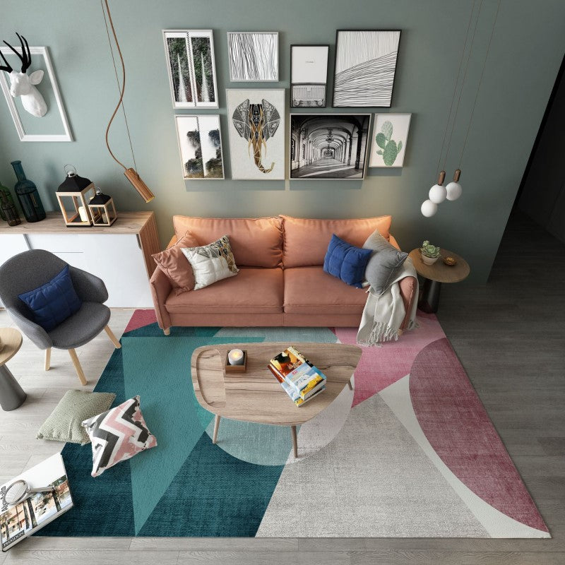 Geometric Green Modern Moroccan Striped Simplicity Patterned Rugs for Living Room Dining Room Bedroom Hall