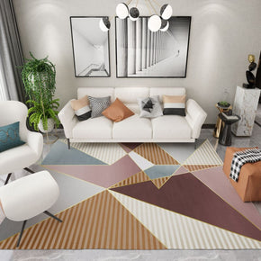 Pink Striped Moroccan Geometric Modern Simplicity Patterned Rugs for Living Room Dining Room Bedroom Hall