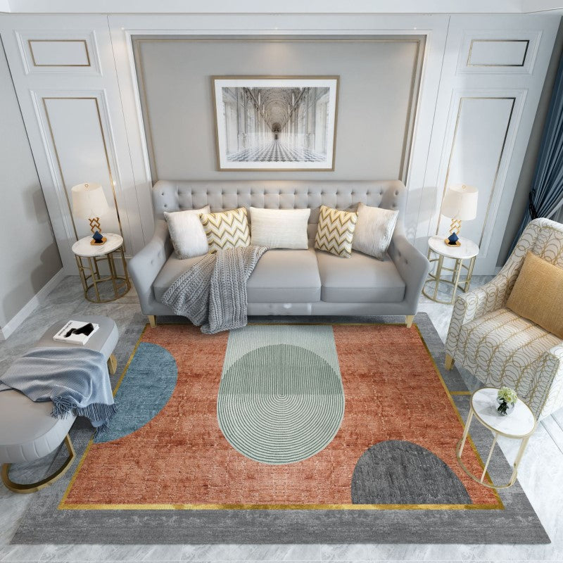 Modern Moroccan Brown Striped Geometric Simplicity Patterned Rugs for Living Room Dining Room Bedroom Hall