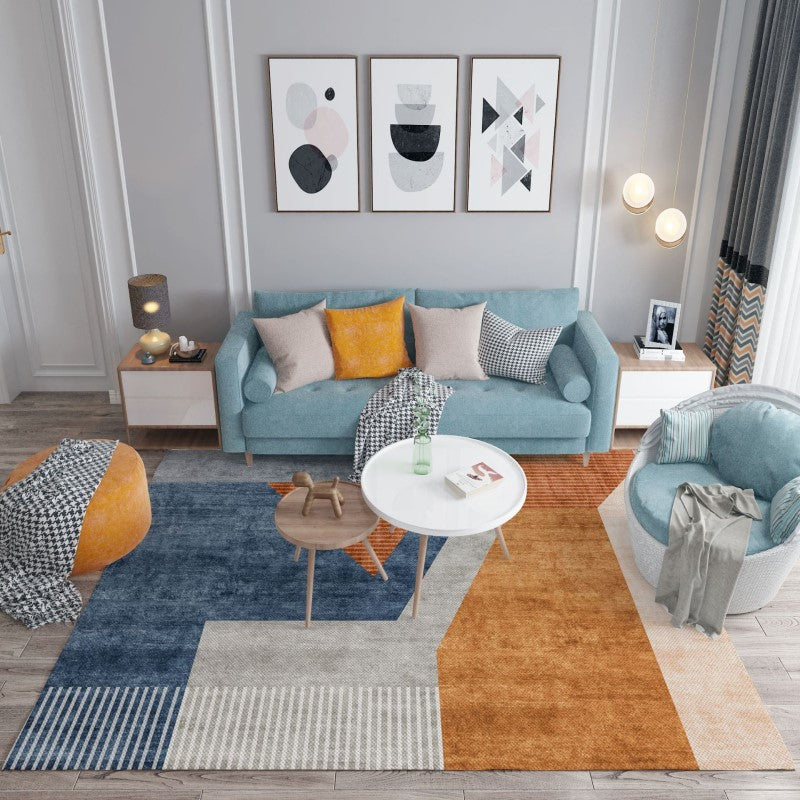 Yellow Modern Simplicity Brown Geometric Moroccan Striped Patterned Rugs for Living Room Dining Room Bedroom Hall