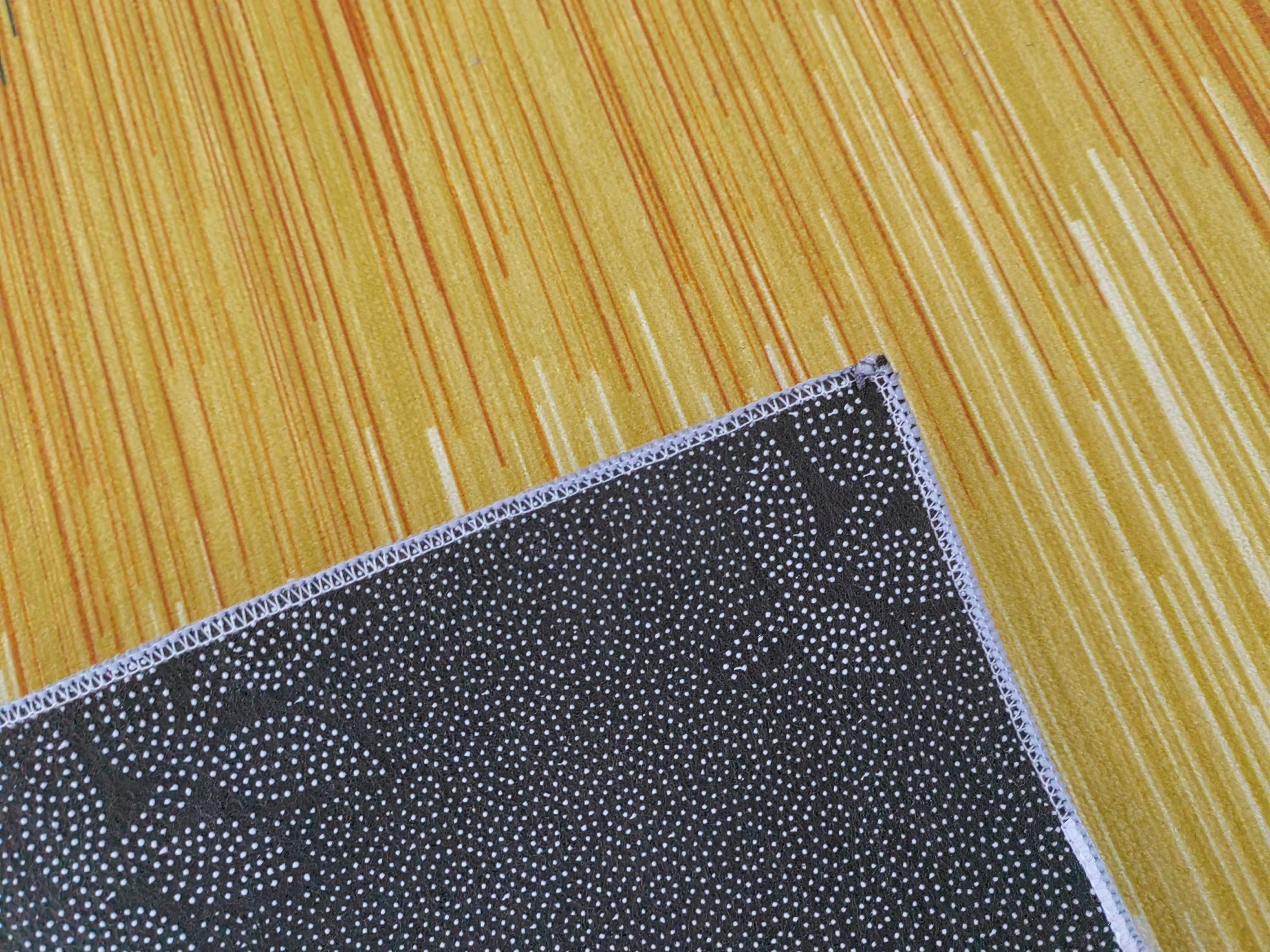 Gradient Yellow Colour Simple Modern Plain Rug Bedroom Living Room Sofa Rugs Floor Mat