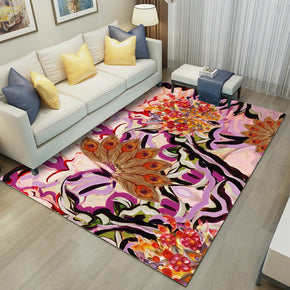 Simple 3D Printed feather Pattern Modern Rug Bedroom Living Room Sofa Rugs Floor Mat 03