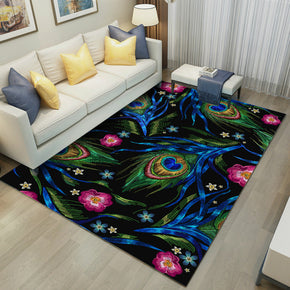 Simple 3D Printed feather Pattern Modern Rug Bedroom Living Room Sofa Rugs Floor Mat 04