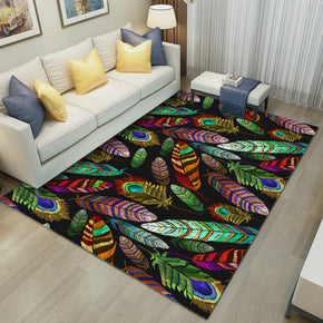 Simple 3D Printed feather Pattern Modern Rug Bedroom Living Room Sofa Rugs Floor Mat 05