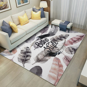 Simple 3D Printed feather Pattern Modern Rug Bedroom Living Room Sofa Rugs Floor Mat 11
