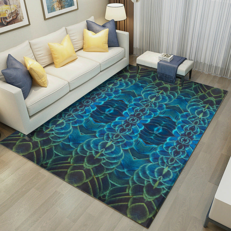 Simple 3D Printed feather Pattern Modern Rug Bedroom Living Room Sofa Rugs Floor Mat 13