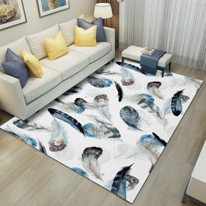 Simple 3D Printed feather Pattern Modern Rug Bedroom Living Room Sofa Rugs Floor Mat 16
