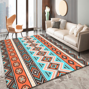 Orange Moroccan Geometric Traditional 3D Pattern Floor Mat Modern Rug for Bedroom Living Room Sofa Office Hall