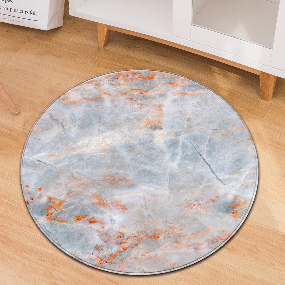 Marble Pattern Round Rug Modern For Living Room Computer Chair Cushion Bedroom Kitchen Hall 02