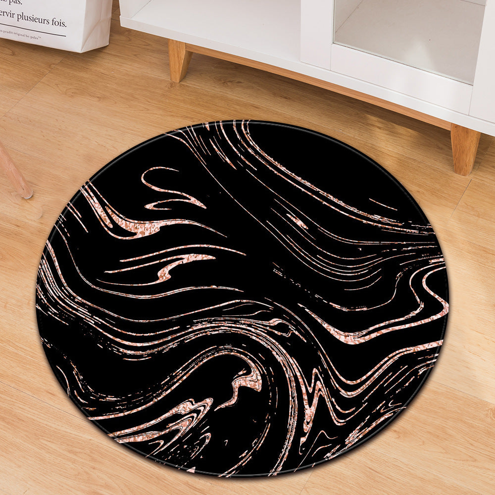 Marble Pattern Round Rug Modern For Living Room Computer Chair Cushion Bedroom Kitchen Hall 21
