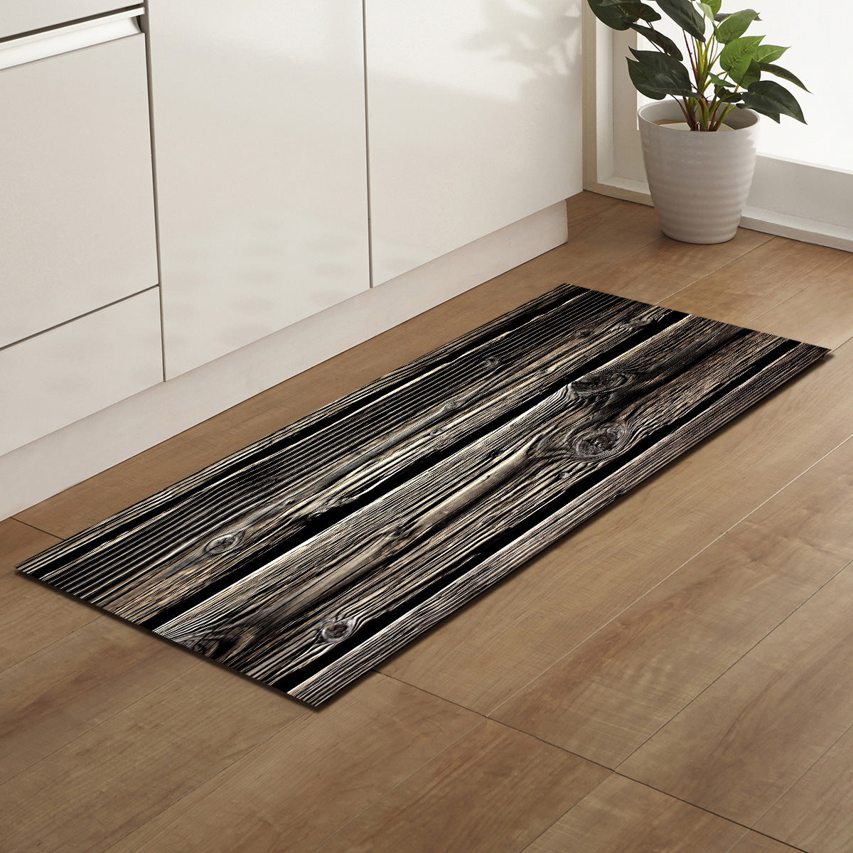 Wood Grain Pattern Entryway Doormat Runners Rugs Kitchen Bathroom Anti-slip Mats 08