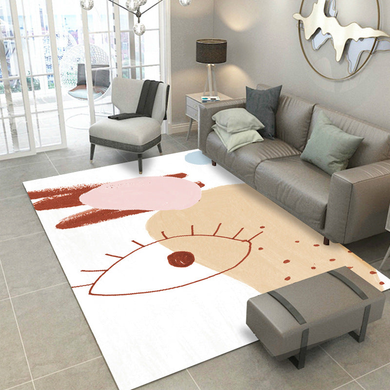 Modern Morandi Style Yellow White Simplicity Rug 3D Pattern Floor Mat for Bedroom Living Room Sofa Office Hall