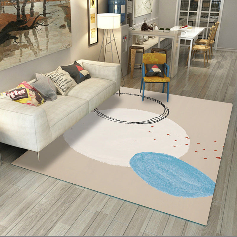 Grey White Modern 3D Simplicity Pattern Morandi Style Rug Floor Mat for Bedroom Living Room Sofa Office Hall