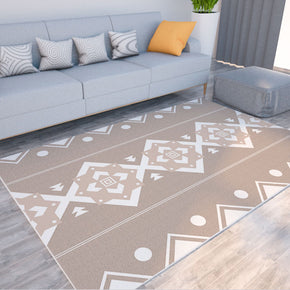Modern Grey Geometric Simplicity Striped Moroccan 3D Pattern Rug Floor Mat for Bedroom Living Room Sofa Office Hall