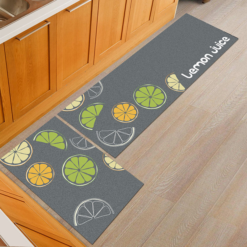 Grey Kitchen Carpet Floor Mats Oil-proof Anti-skid Pad Bathroom Toilet Water Absorption Bedroom Mats and Door Mats