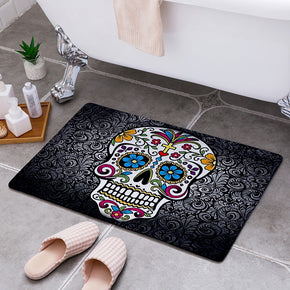 Black Patterned Modern Area Rugs Anti-slip Carpets Doormat Bath Mat