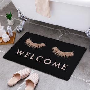 Black ¡°Welcome¡±Modern Patterned Area Rugs Anti-slip Carpets Doormat Bath Mat