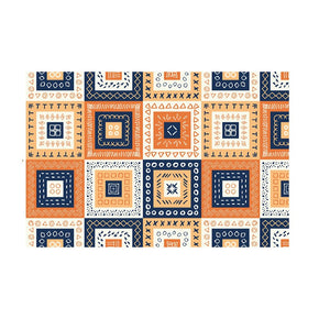 Vintage Yellow Traditional Floral Area Rugs Polyester Floor Mat for Hall Office Living Room Bedroom