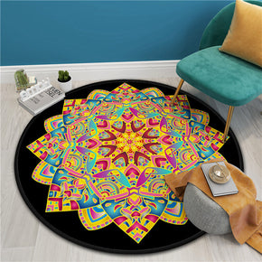 Classical Printed Patterned Round Modern Area Rugs for Living Room Bedroom Office Anti-slip Carpet 14