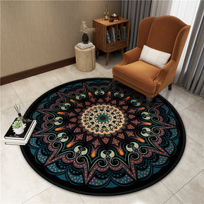 Beautiful Colorful Printed Patterned Round Modern Area Rugs for Living Room Bedroom Office Anti-slip Carpet 17