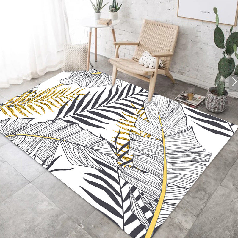 Simplicity Leaves Pattern Modern Rugs Area Carpets for Living Room Bedroom Office Hall