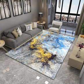 Grey Blue Yellow Modern Painted Pattern Gradient Rugs Area Carpets for Office Living Room Hall Bedroom